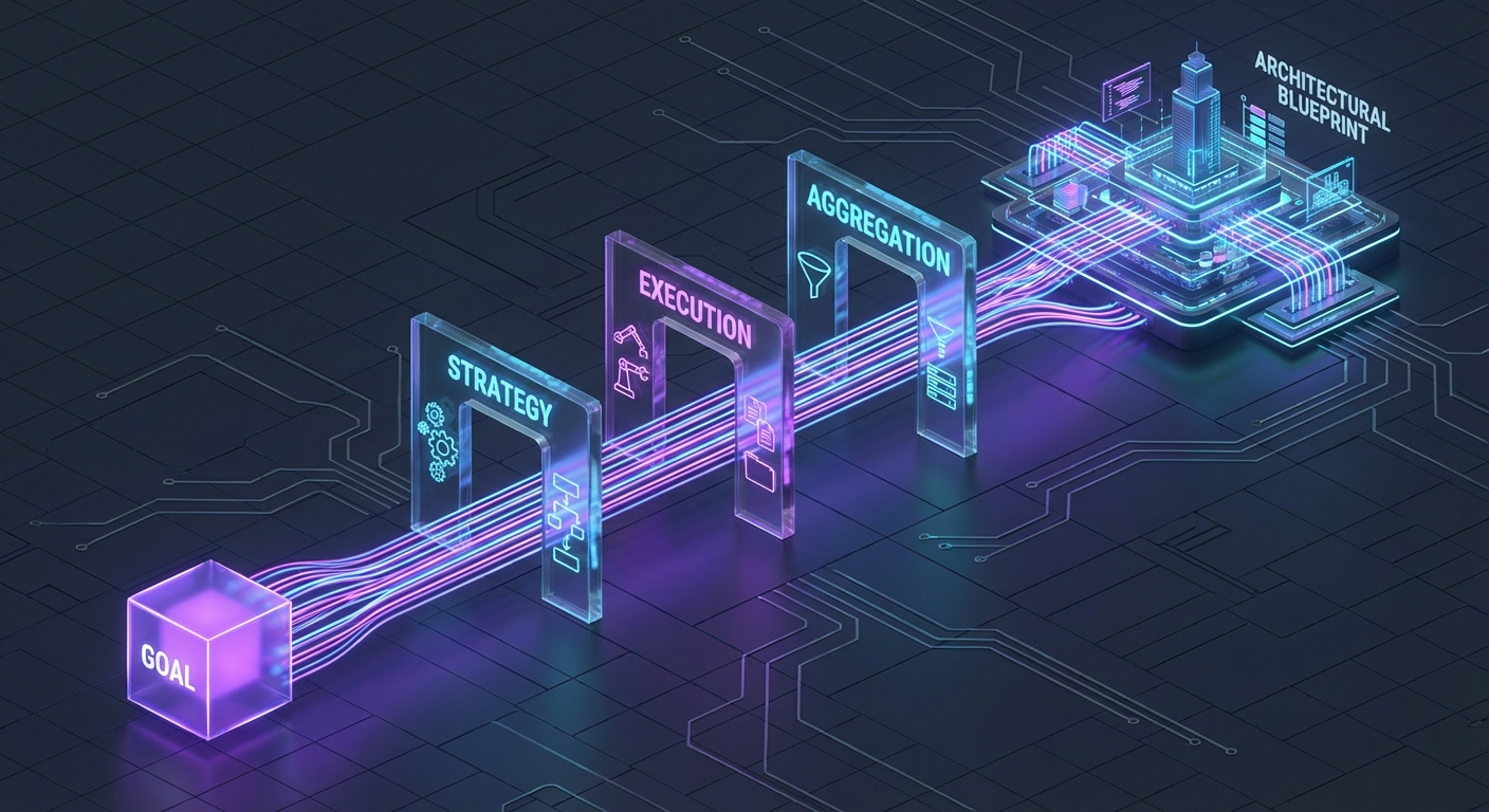 3D isometric visualization of cognitive execution pipeline